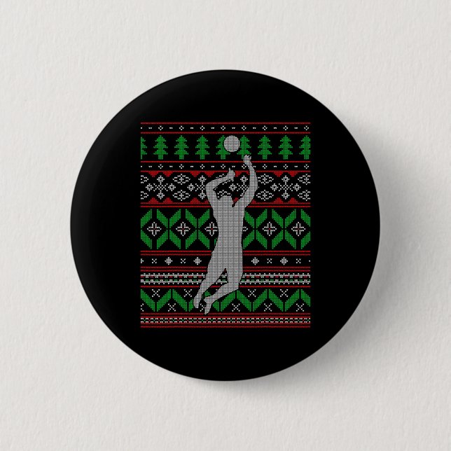 Volleyball Bump Set Uni High School Happ Button (Vorderseite)