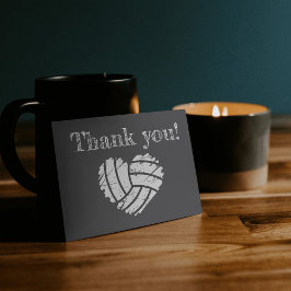 Volleyball-Chalkboard-Herz Dankeskarte