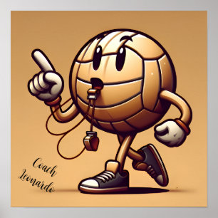 Volleyball-Charaktertrainer Poster