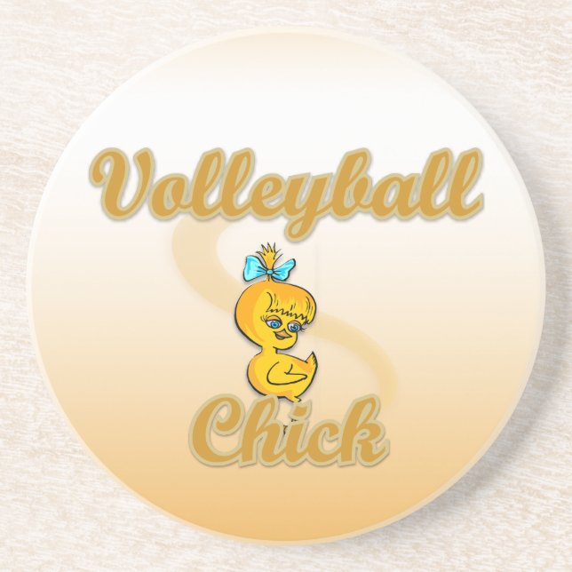 Volleyball Chick Getränkeuntersetzer (Vorne)