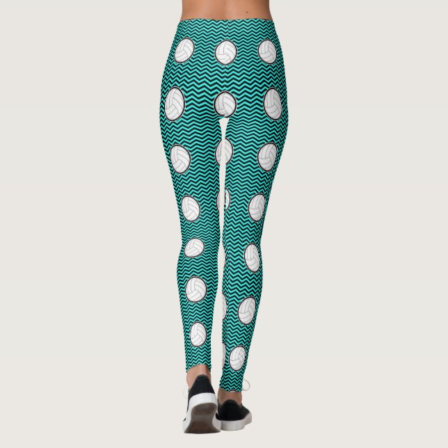 Volleyball Choisir Une Couleur Chevron Leggings (Dos)
