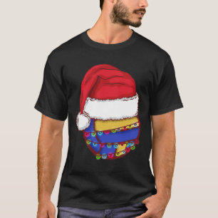 Volleyball Christmas Lights Weihnachtsmannmütze Fu T-Shirt