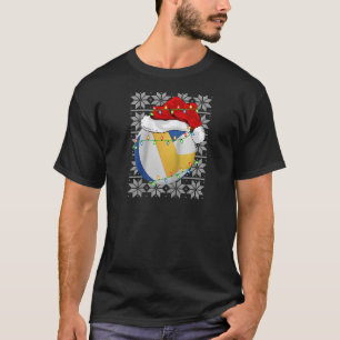 Volleyball Christmas Lights Weihnachtsmannmütze Vo T-Shirt