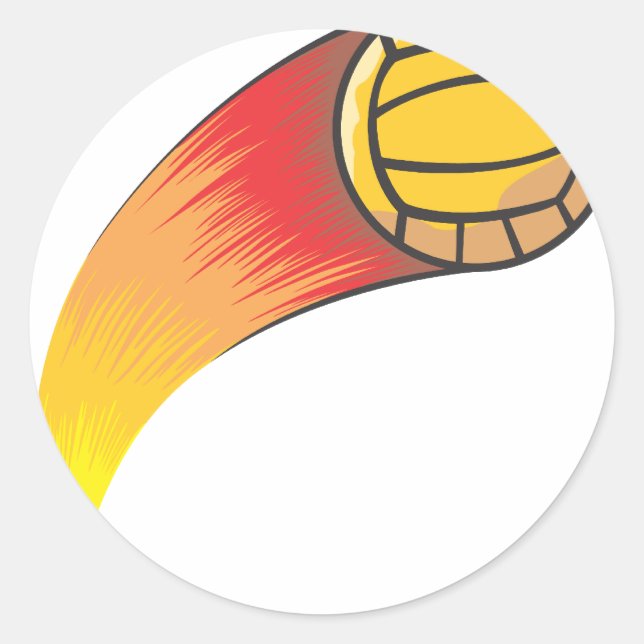 Volleyball Comet Runder Aufkleber (Vorderseite)