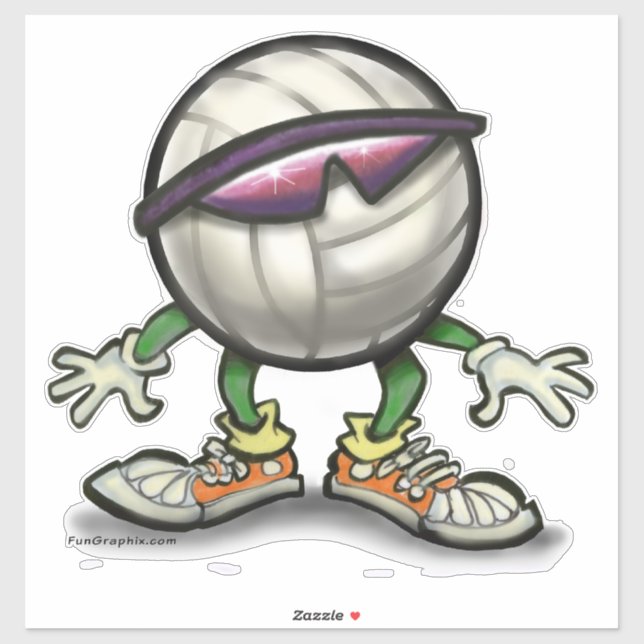 Volleyball Cool Aufkleber (Blatt)