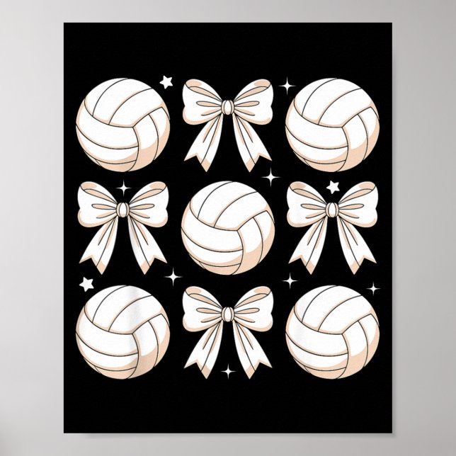 Volleyball Coquette Bow Volleyball Mama Sister  Poster (Vorne)