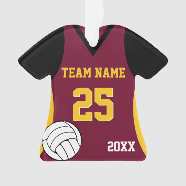Volleyball Custom Colors mit Foto Ornament (Vorderseite)