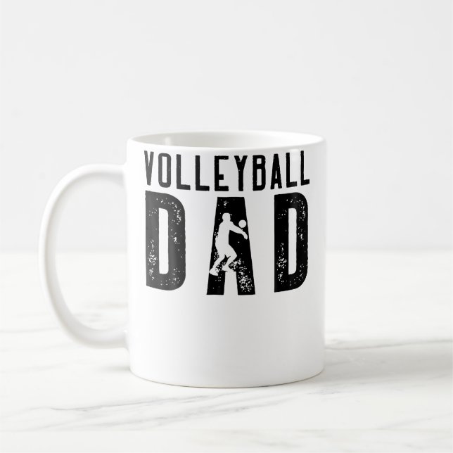 Volleyball Dad For Men Family Matching Funny Volle Kaffeetasse (Links)