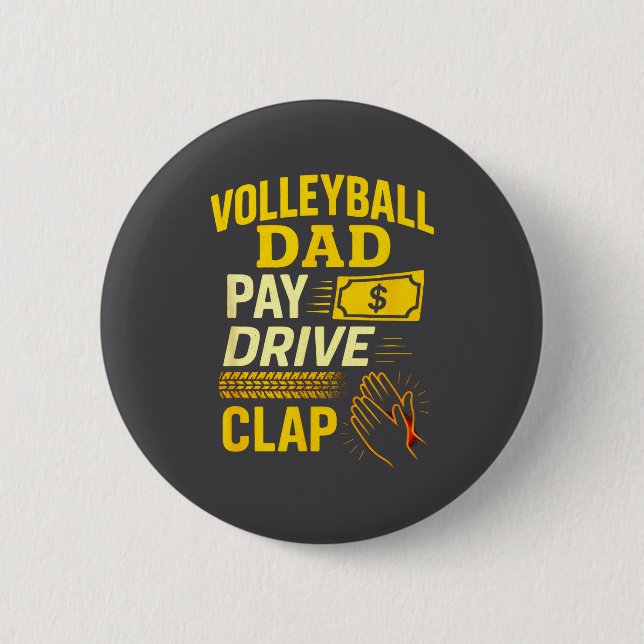 Volleyball Dad - Funny Proud Father Player  Button (Vorderseite)
