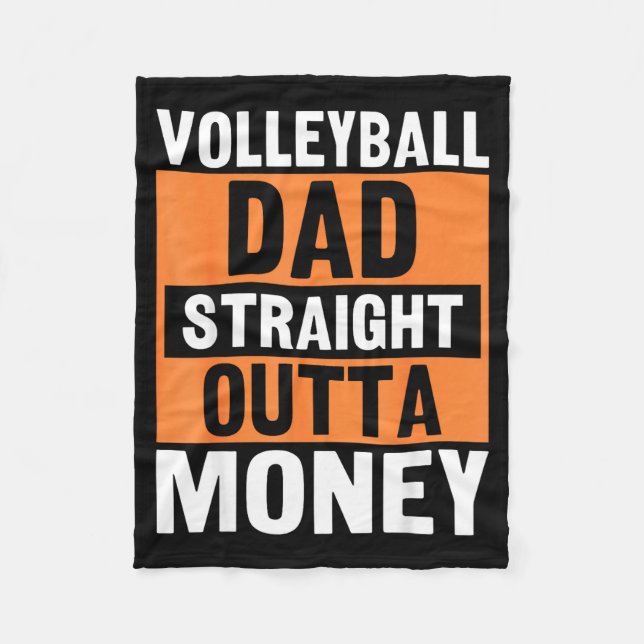Volleyball Dad Straight Outta Money Funny Srts Par Fleecedecke (Vorderseite)