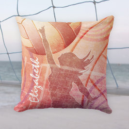 Volleyball der Sonnenuntergang Kissen