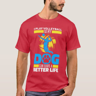 Volleyball Dog Familienjunge T-Shirt
