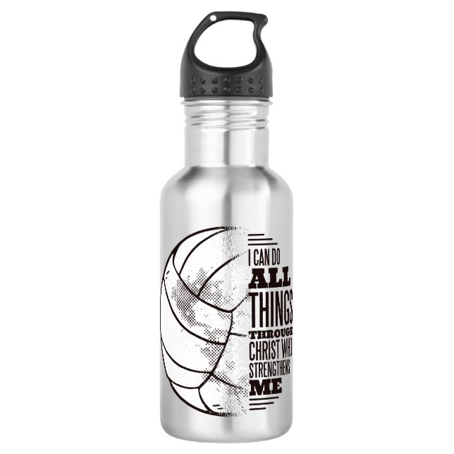 Volleyball Edelstahlflasche (Vorderseite)