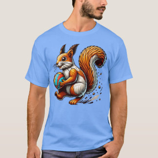 Volleyball Eichhörnchen Tierliebhaber-Design Famil T-Shirt