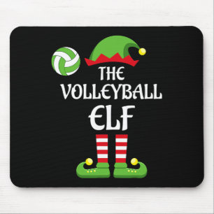 Volleyball Elf Christmas Merry Xmas Volleyball Pla Mousepad