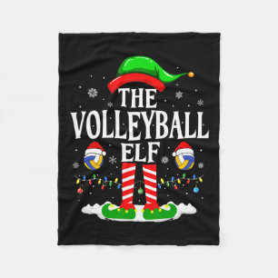 Volleyball Elf Funny Matching Xmas Volleyball Fleecedecke
