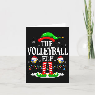 Volleyball Elf Funny Matching Xmas Volleyball Karte
