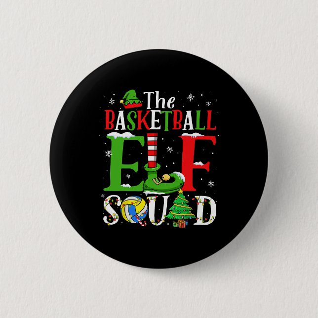 Volleyball Elf Squad Matching Volleyball Playa Button (Vorderseite)