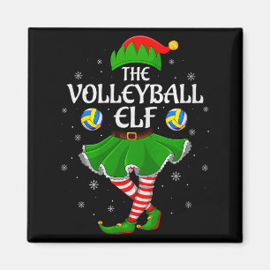 Volleyball-Elf-Weihnachten-Familie-Mädchen-Frauen- Magnet