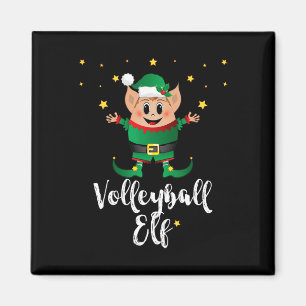 Volleyball Elf Xmas Elves Matching Family Group Magnet