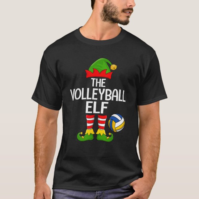 Volleyball Elf Xmas Matching Family Elf Squad Chri T-Shirt (Vorderseite)