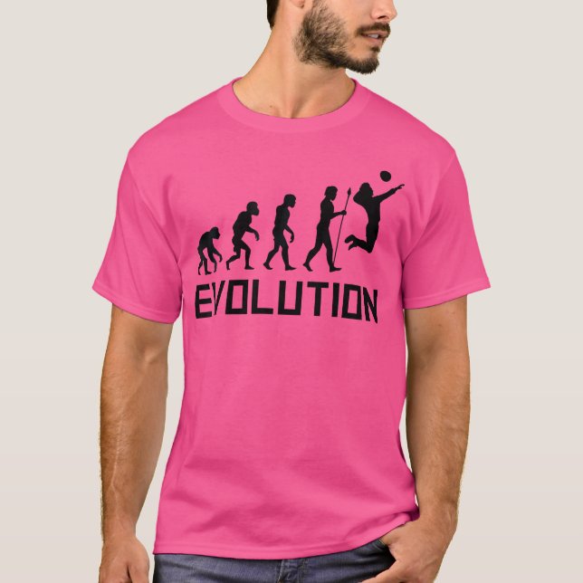 Volleyball-Evolution Funny Volleyball T-Shirt (Vorderseite)