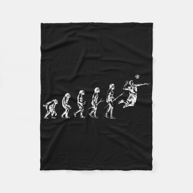 Volleyball Evolution Man Funny Vball Player Bea Fleecedecke (Vorderseite)