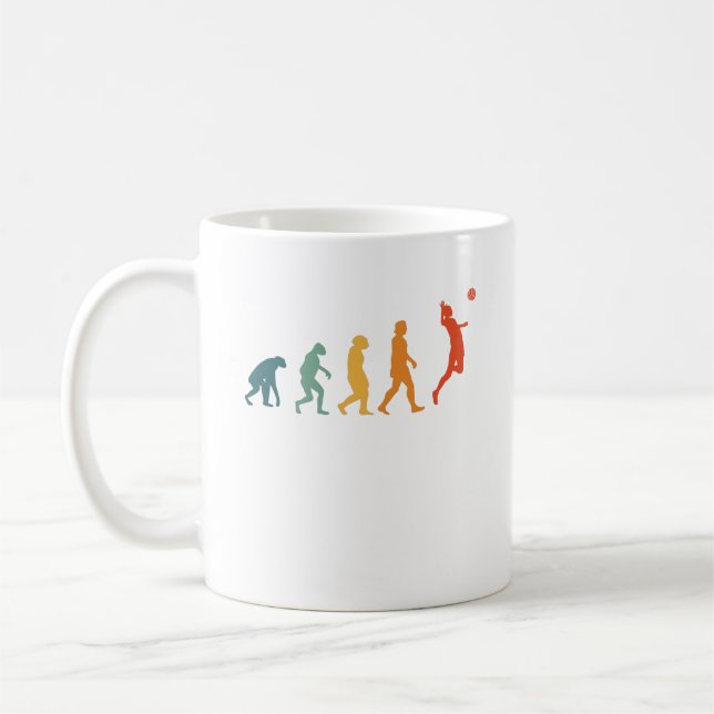 Volleyball Evolution Retro Player Kaffeetasse (Links)