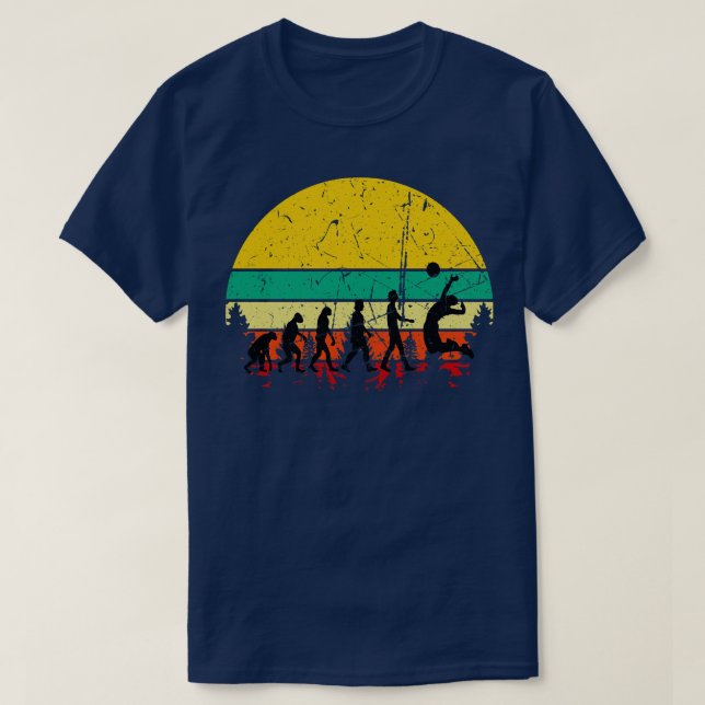 Volleyball Evolution Retro T-Shirt (Design vorne)