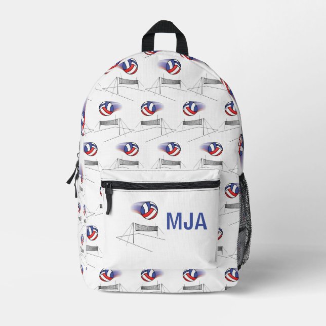Volleyball Flies Over The Net Backpack Bedruckter Rucksack (Vorderseite)