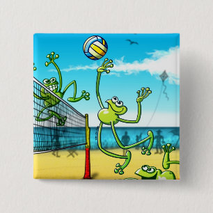 Volleyball-Frosch Button