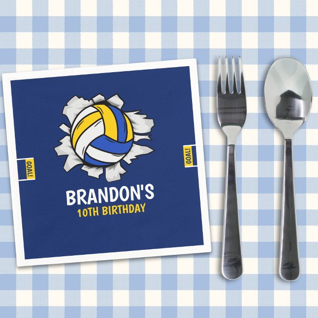 Volleyball Fun Birthday Boy Serviette (Von Creator hochgeladen)