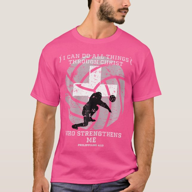 Volleyball für Mädchen Christlicher Sportler T-Shirt (Vorderseite)