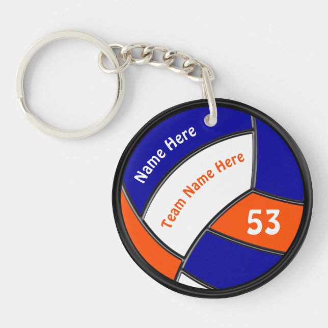 Volleyball Gastgeschenken Geschenke, Orange und Bl Schlüsselanhänger (Vorderseite)