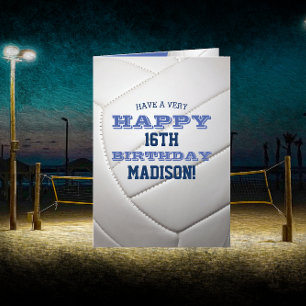Volleyball geben Sie Ihren Namen und Geburtstag de Karte