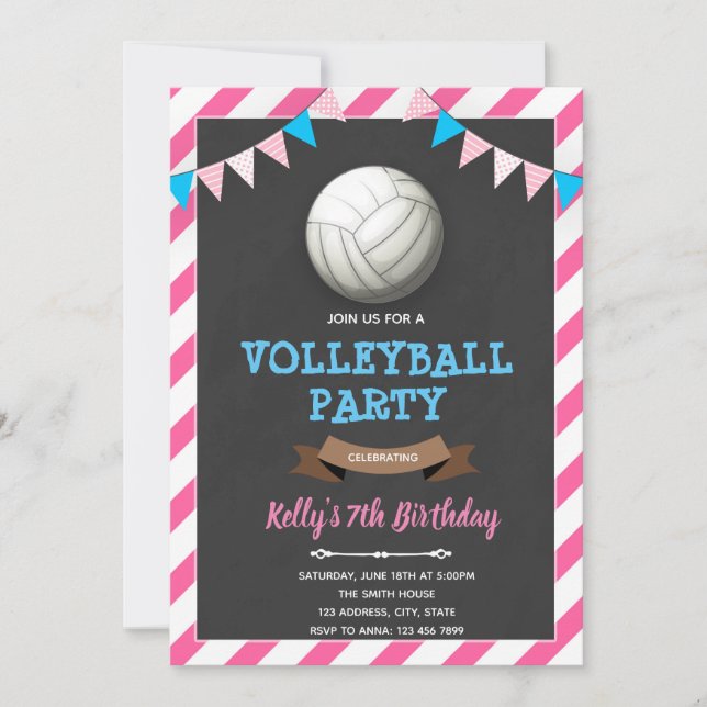 Volleyball-Geburtshaus Einladung (Vorderseite)