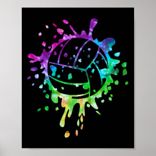Volleyball Gefärbte Krawatte Girls Not Ball Poster