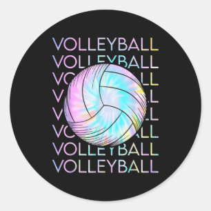 Volleyball-Gefärbte Krawatte Runder Aufkleber