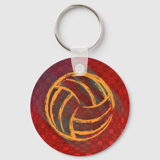 Volleyball Geometrischer Schlüsselanhänger (Vorderseite)