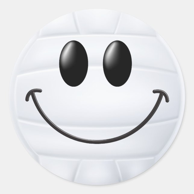 Volleyball-Gesicht Runder Aufkleber (Vorderseite)