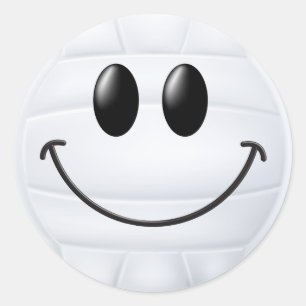 Volleyball-Gesicht Runder Aufkleber