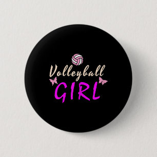 Volleyball Girl Button