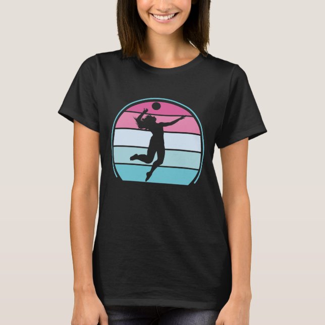 Volleyball Girl Retro Vintag T-Shirt (Vorderseite)