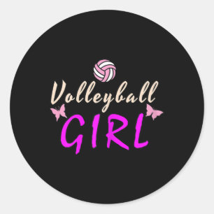 Volleyball Girl Runder Aufkleber