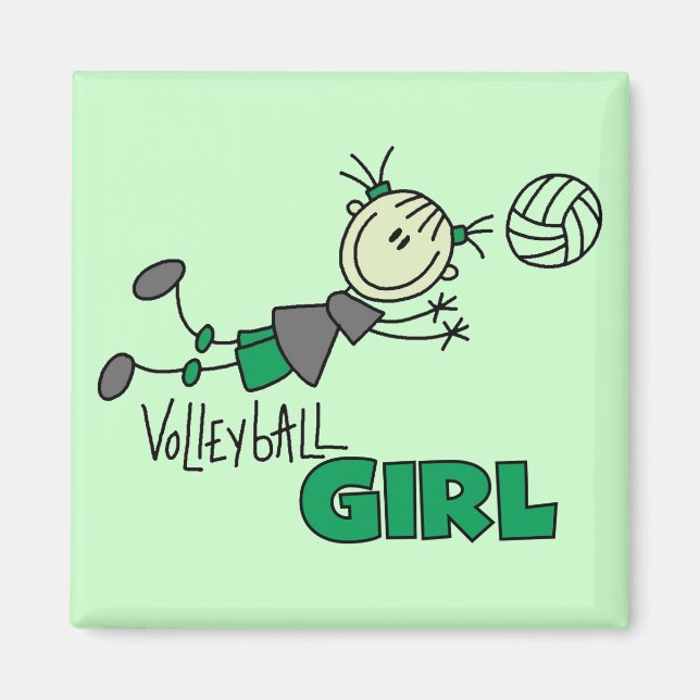 Volleyball Girl Tshirts und Geschenke Magnet (Vorne)