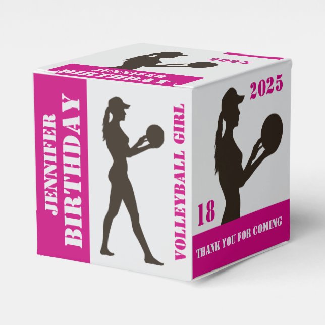 Volleyball Girl, Volleyball-Spielgeschenk, Geburts Geschenkschachtel (Vorderseite)