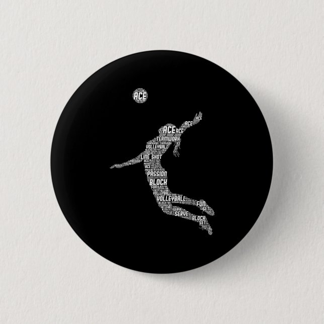 Volleyball Girl Women Youth Player Button (Vorderseite)