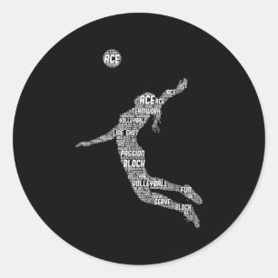 Volleyball Girl Women Youth Player Runder Aufkleber