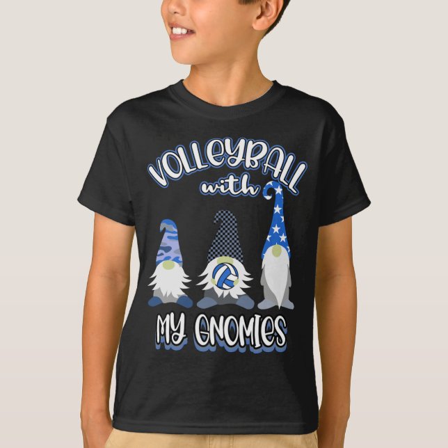 Volleyball Gnomes Spieler Große Übung T-Shirt (Vorderseite)