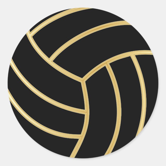 Volleyball | Gold mit DIY Hintergrundfarbe Runder Aufkleber (Vorderseite)